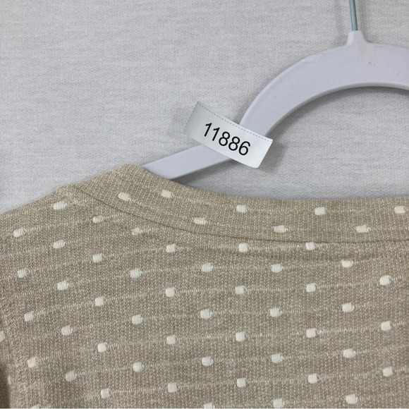 Blu Pepper Cream White Button Polka Dot Boxy Fit Knit Top Large - Picture 9 of 9